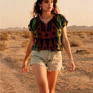 Lazy Hazel Multicolor Patterned Crop Top